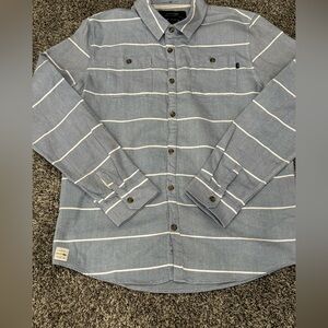 RUSTY Blue Striped Button Down Shirt